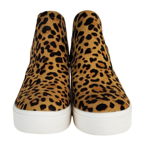 *LIKE NEW* STEVE MADDEN Wrangle Platform Wedge Sneaker Cheetah Print Cow Hair —8 - Picture 7 of 16